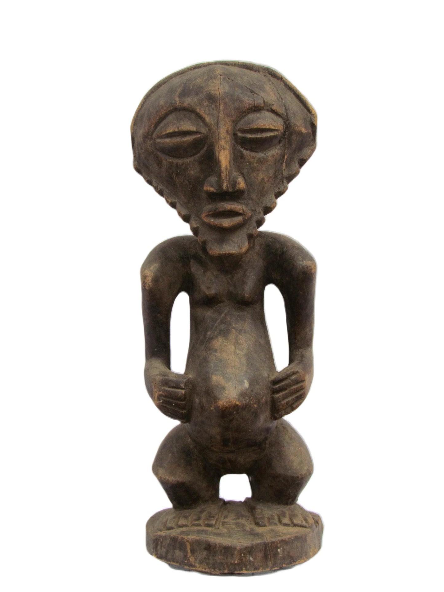 Antique Bembe Female Figure – Congo Tribal Wood Statue – African Ancestor Art
