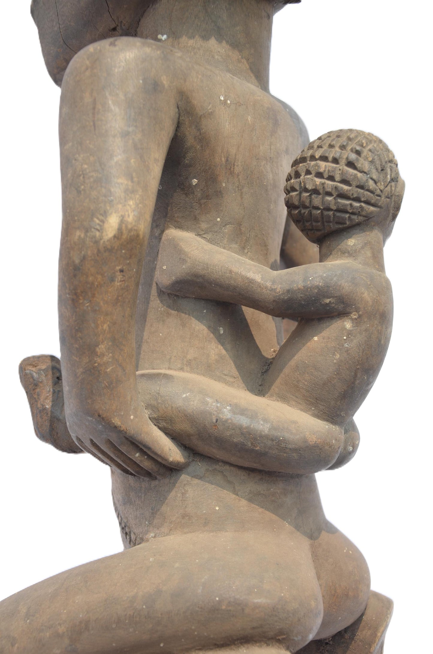 Tabwa Maternity Statue | Hand-Carved Wood Mother Child | Congo Tribal Fertility Art