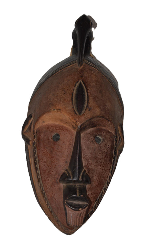 Vintage 1980s Luba Tribal Mask – Congo Ritual Art – Hand-Carved Wood Wall Decor