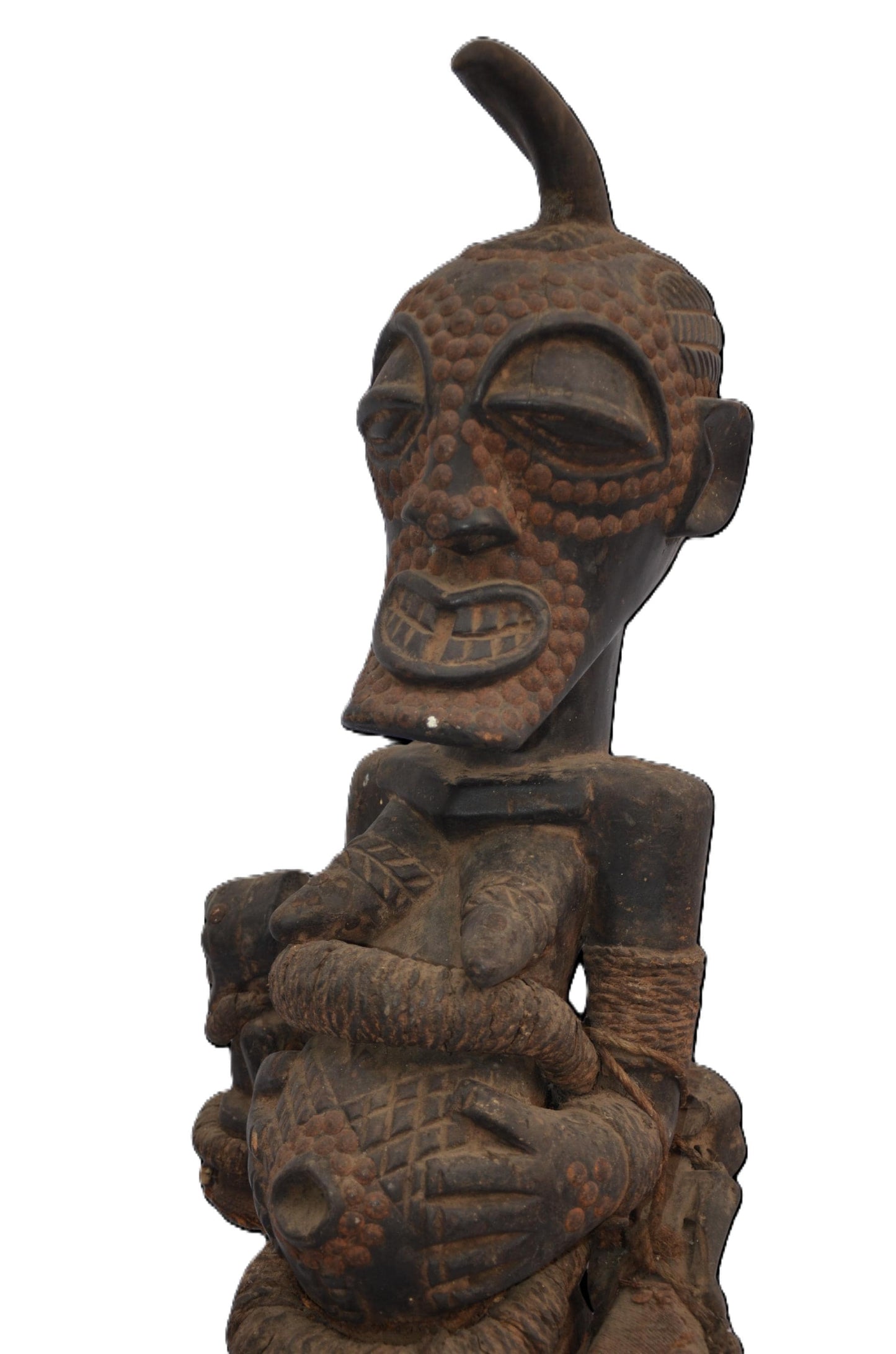 Female Songye Statue, African Tribal Sculpture, Handmade Congo Art