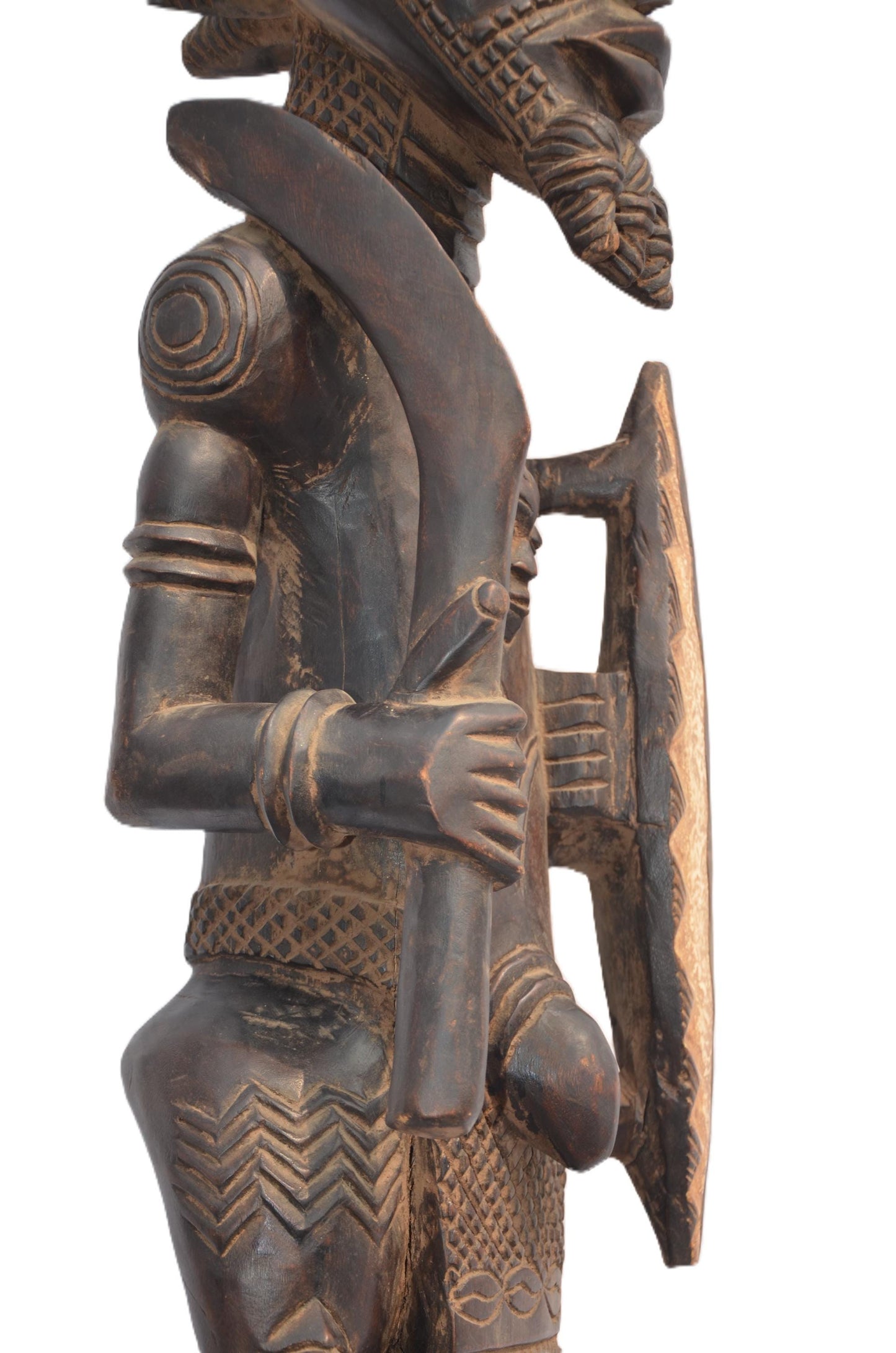 Benelulua Warrior Statue, African Tribal Sculpture, Rare Congo Art