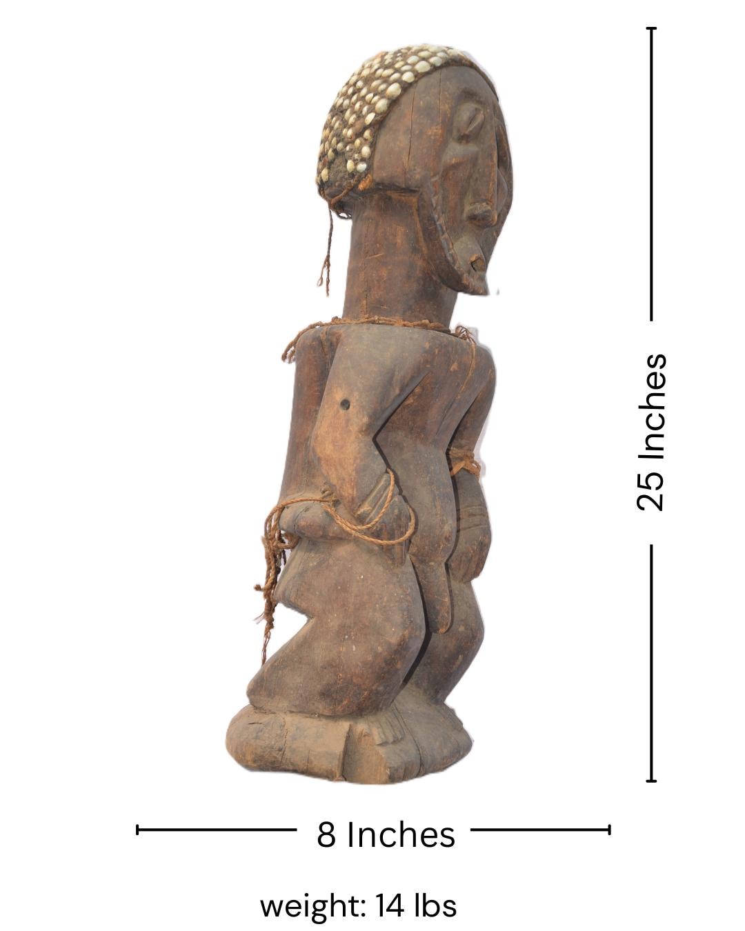 Fetish Bakongo Statue – African Tribal Wood Sculpture – Hand-Carved Congo Art
