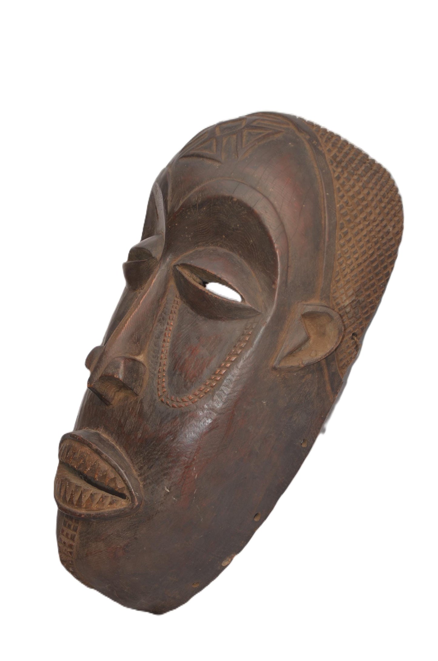 Chokwe Mask – Hand-Carved African Wood Tribal Mask – Congo Ethnic Wall Art