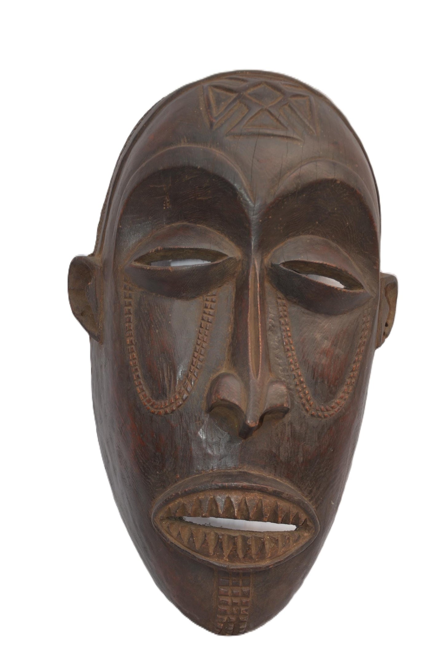 Chokwe Mask – Hand-Carved African Wood Tribal Mask – Congo Ethnic Wall Art