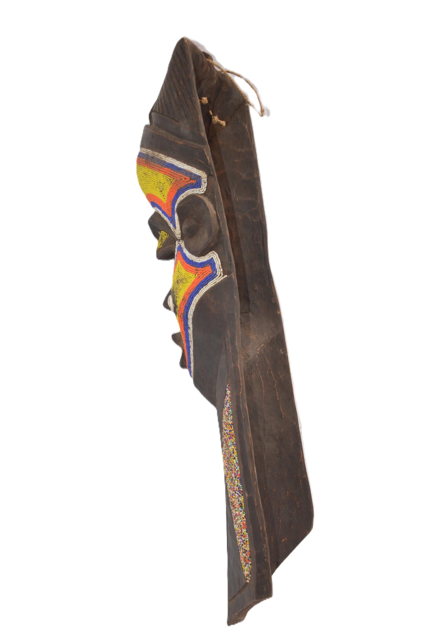 Hemba Beaded Mask, African Tribal Wall Decor, Handmade Congo Art