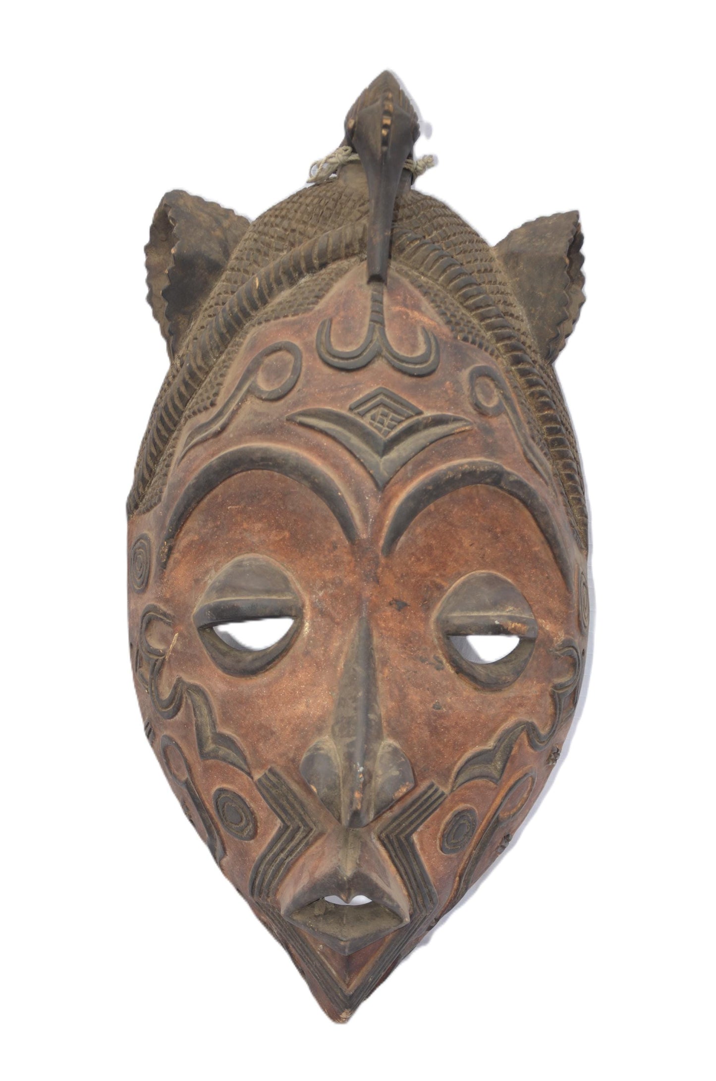 Benelulua Mask, African Tribal Wall Decor, Handmade Congo Art