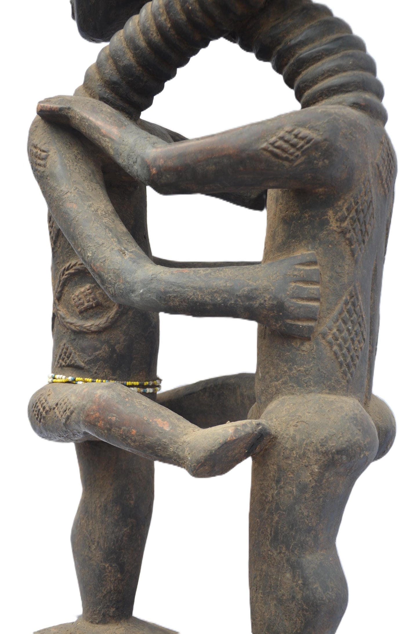 Luba Couple Statue, African Tribal Sculpture, Handmade Congo Art Decor