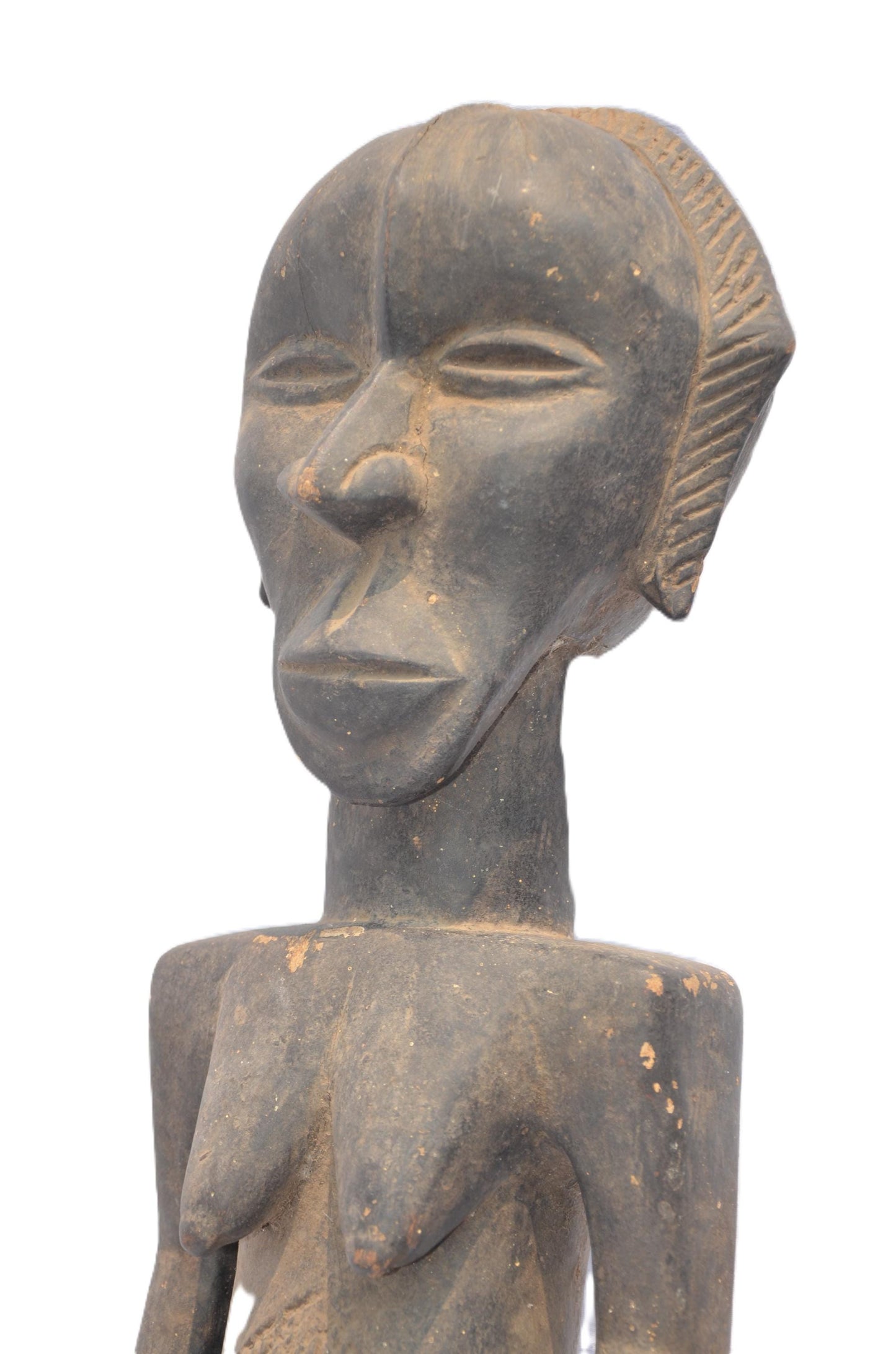 Hemba Female Statue – African Tribal Wood Sculpture – Hand-Carved Congo Art