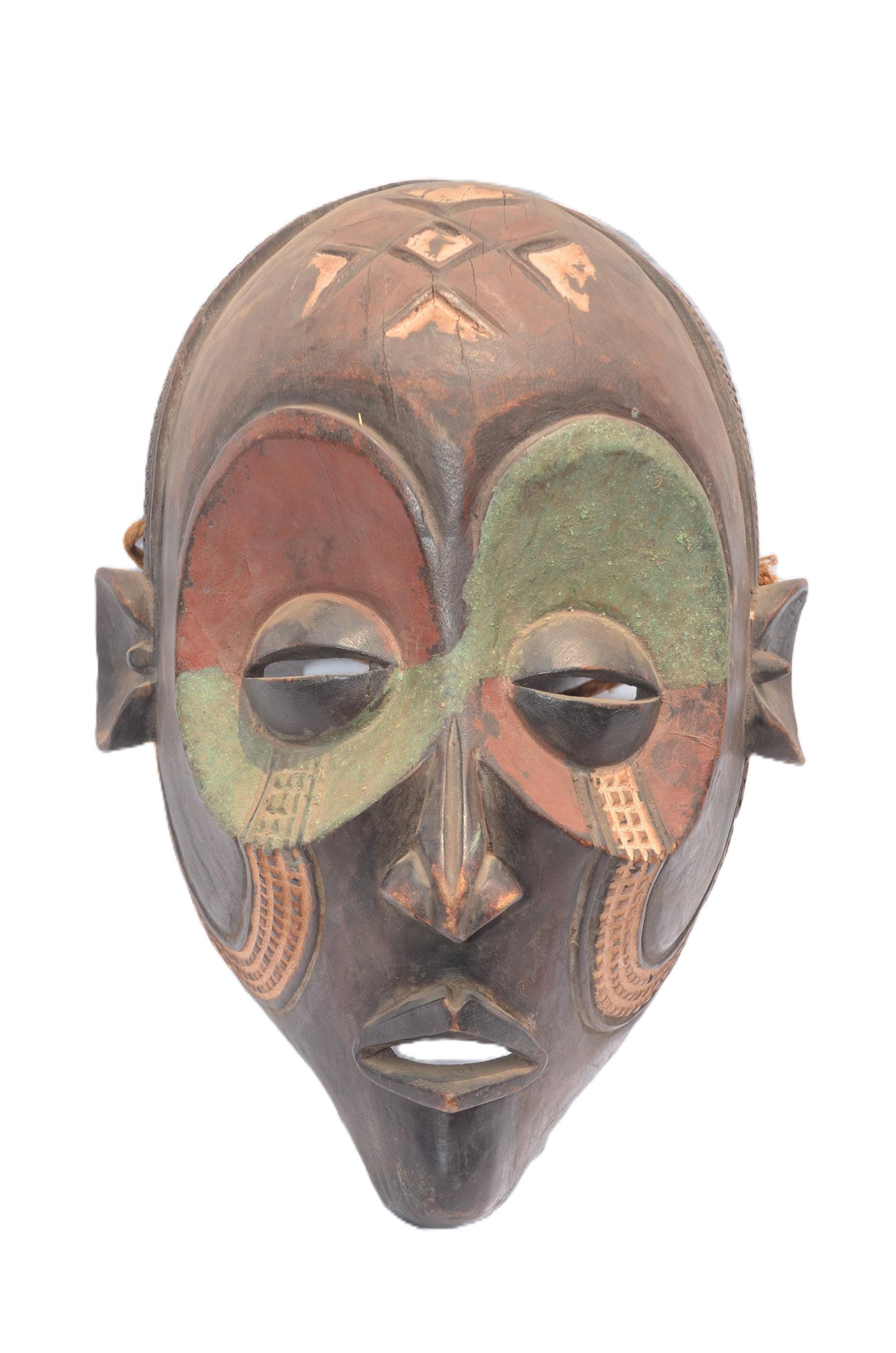 Chokwe Mask, African Tribal Wall Decor, Handmade Congo Art