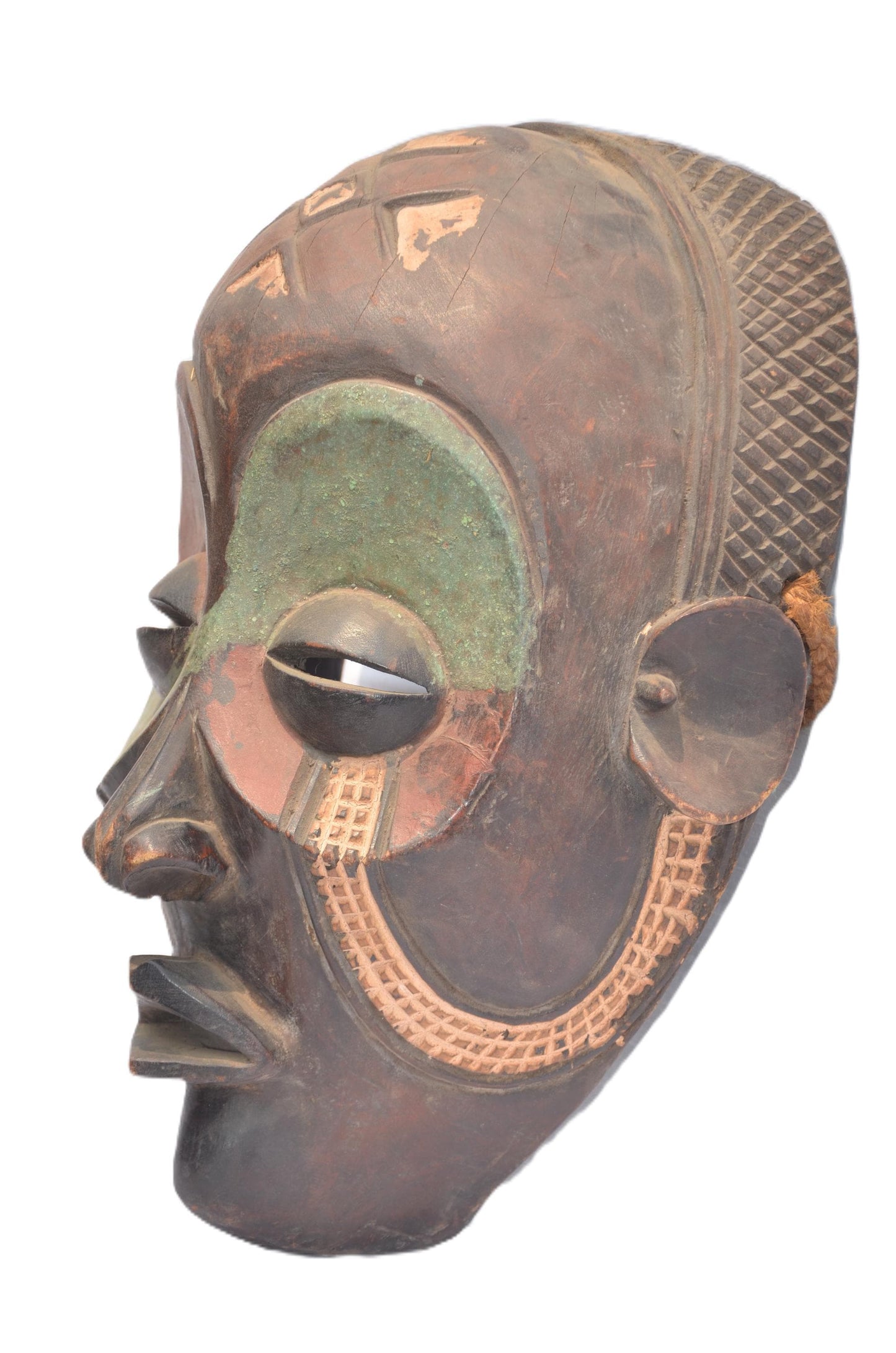 Chokwe Mask, African Tribal Wall Decor, Handmade Congo Art