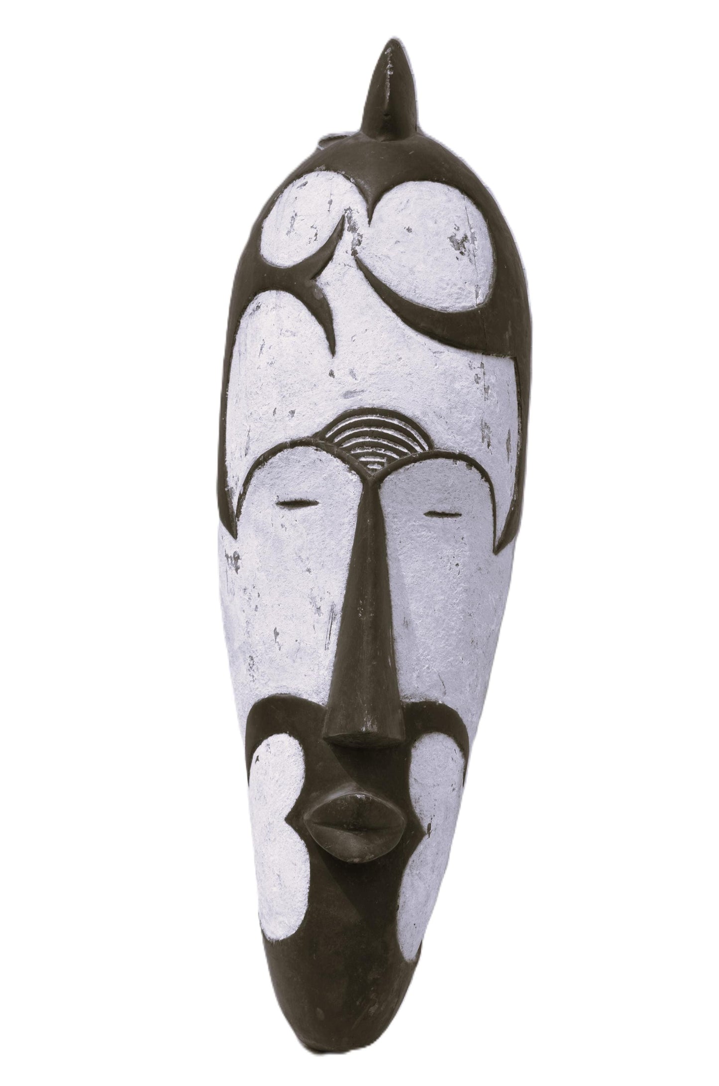 Luba African Tribal Mask - Handcarved Wood Wall Decor - Painted Sculpture Art
