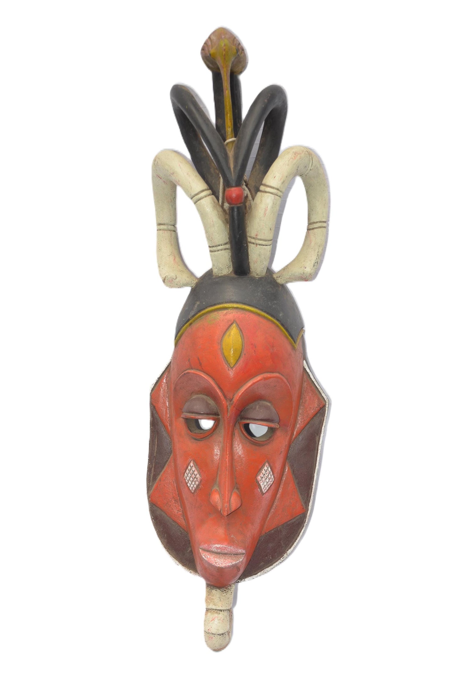 Luba Mask, African Tribal Wall Decor, Handmade Congo Art Sculpture