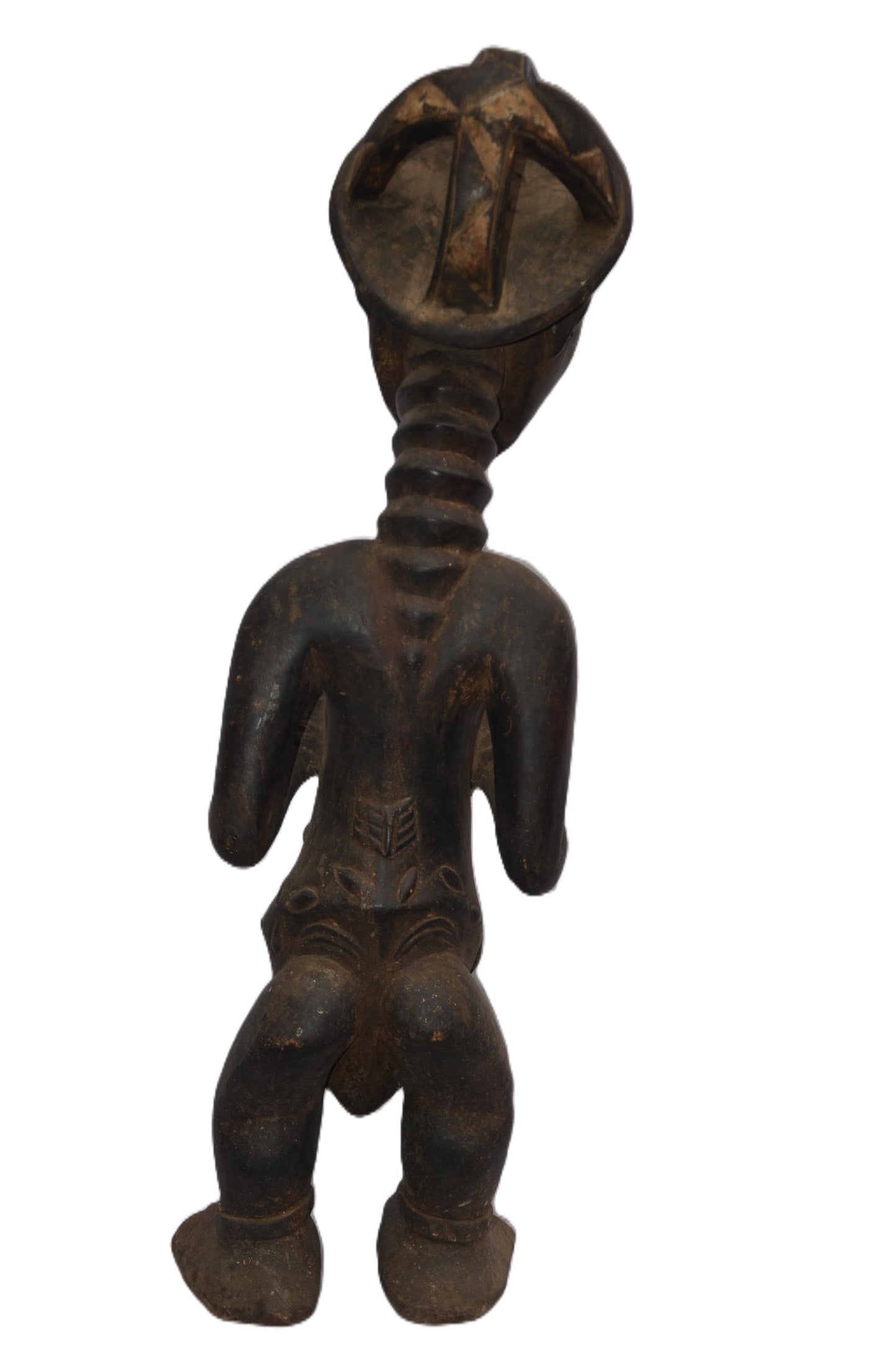 Luba Female Statue – Handcarved Wooden African Tribal Sculpture, Authentic Congo Art