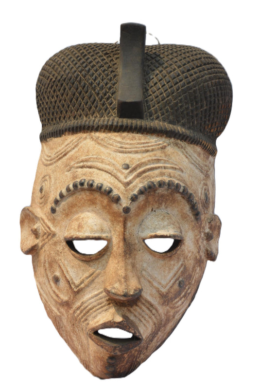 Rare Benelulua Mask – Hand-Carved Wood Tribal Wall Decor – Congo African Art