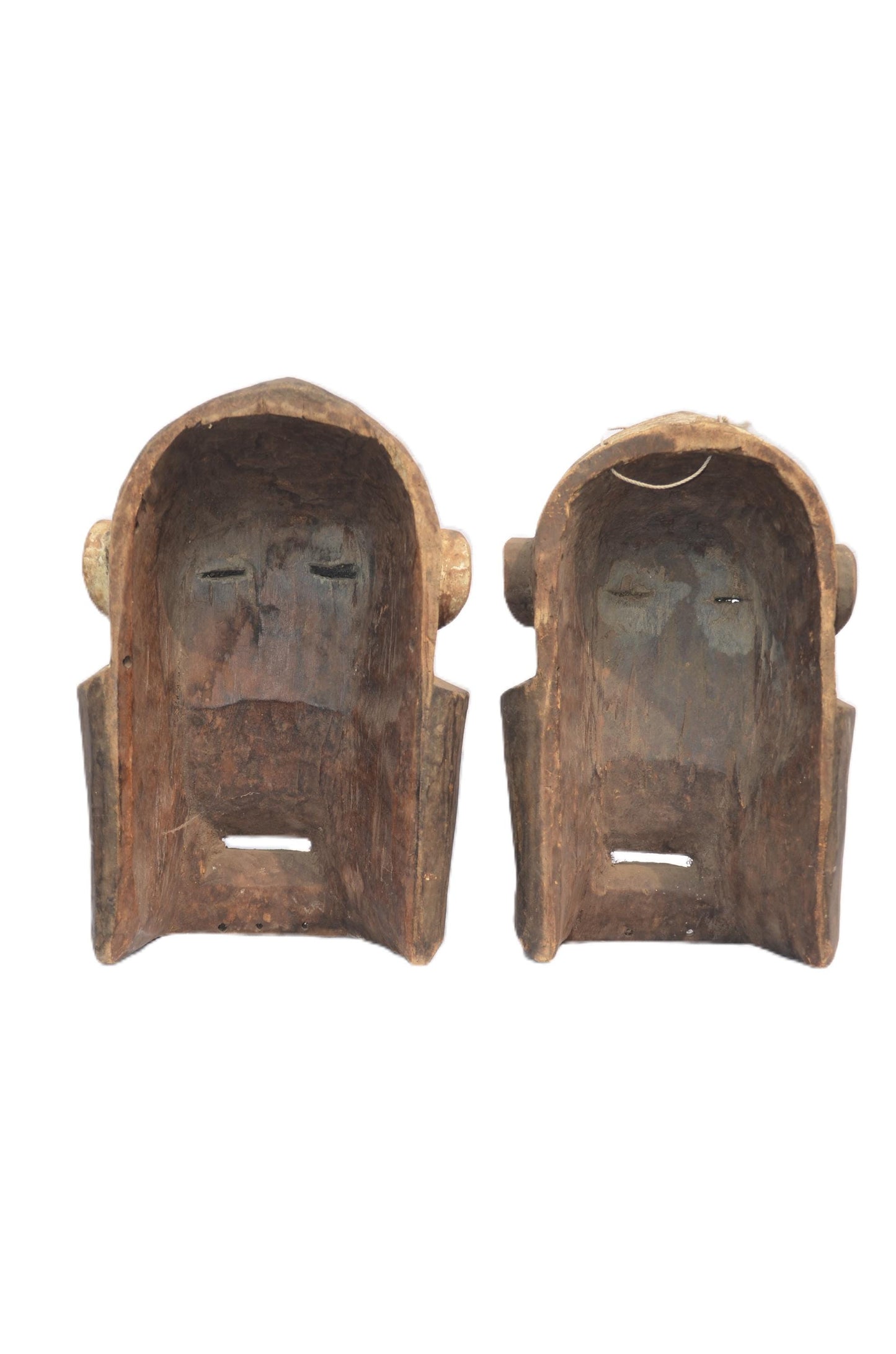 Pair of Soko Muntu Masks – Rare Songye African Wood Tribal Mask – Congo Art Set