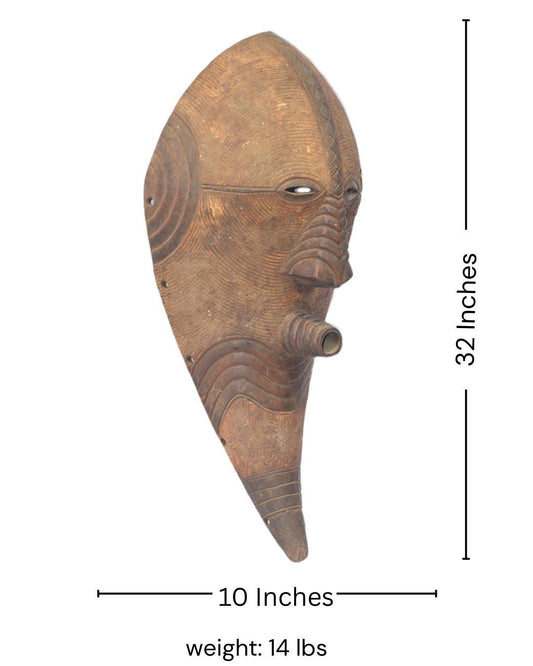 Songye Mask, African Tribal Wall Decor, Handmade Congo Art