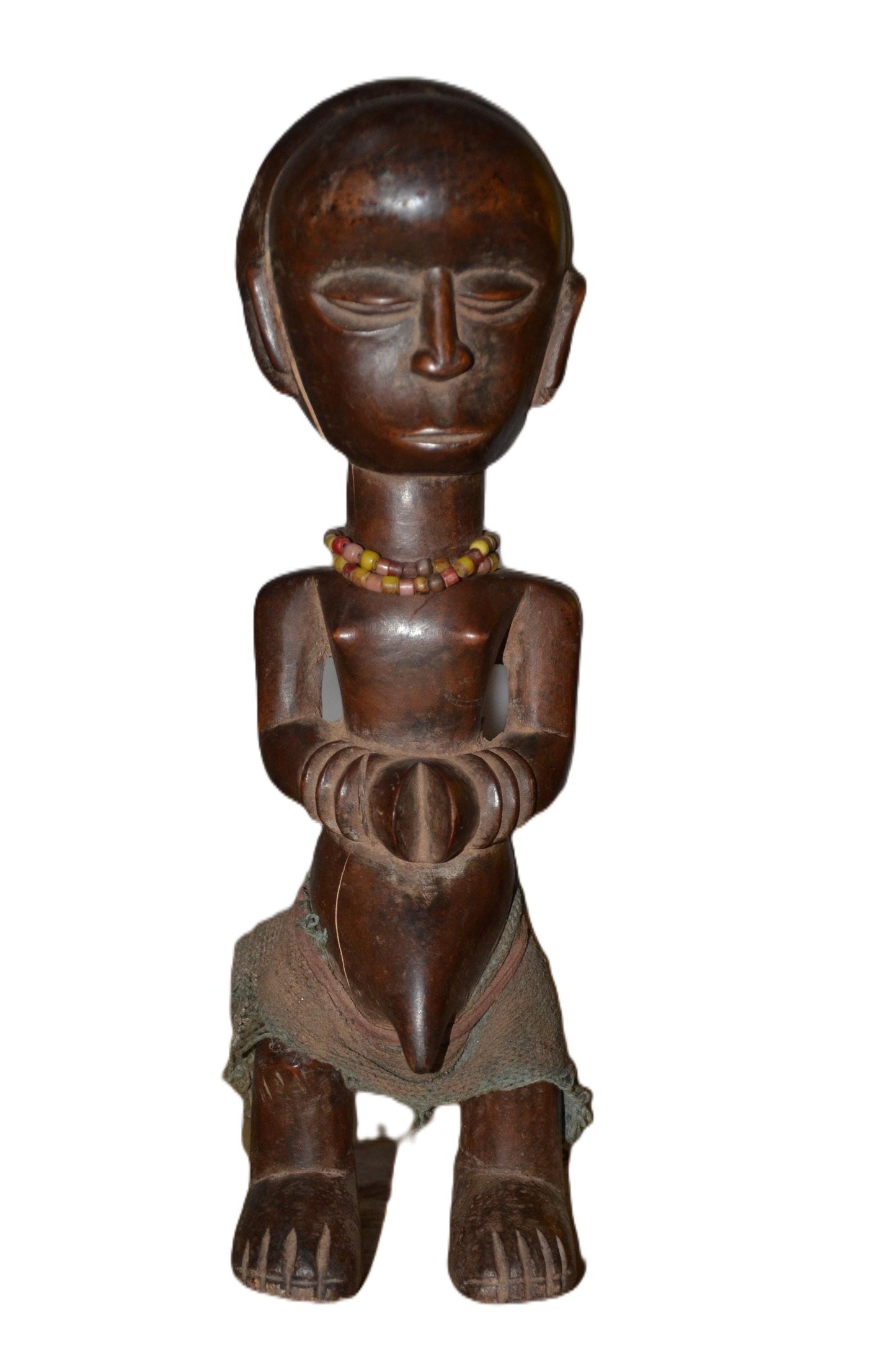 Authentic Yoruba Maternal Figure – African Fertility Statue – Nigerian Wood Art