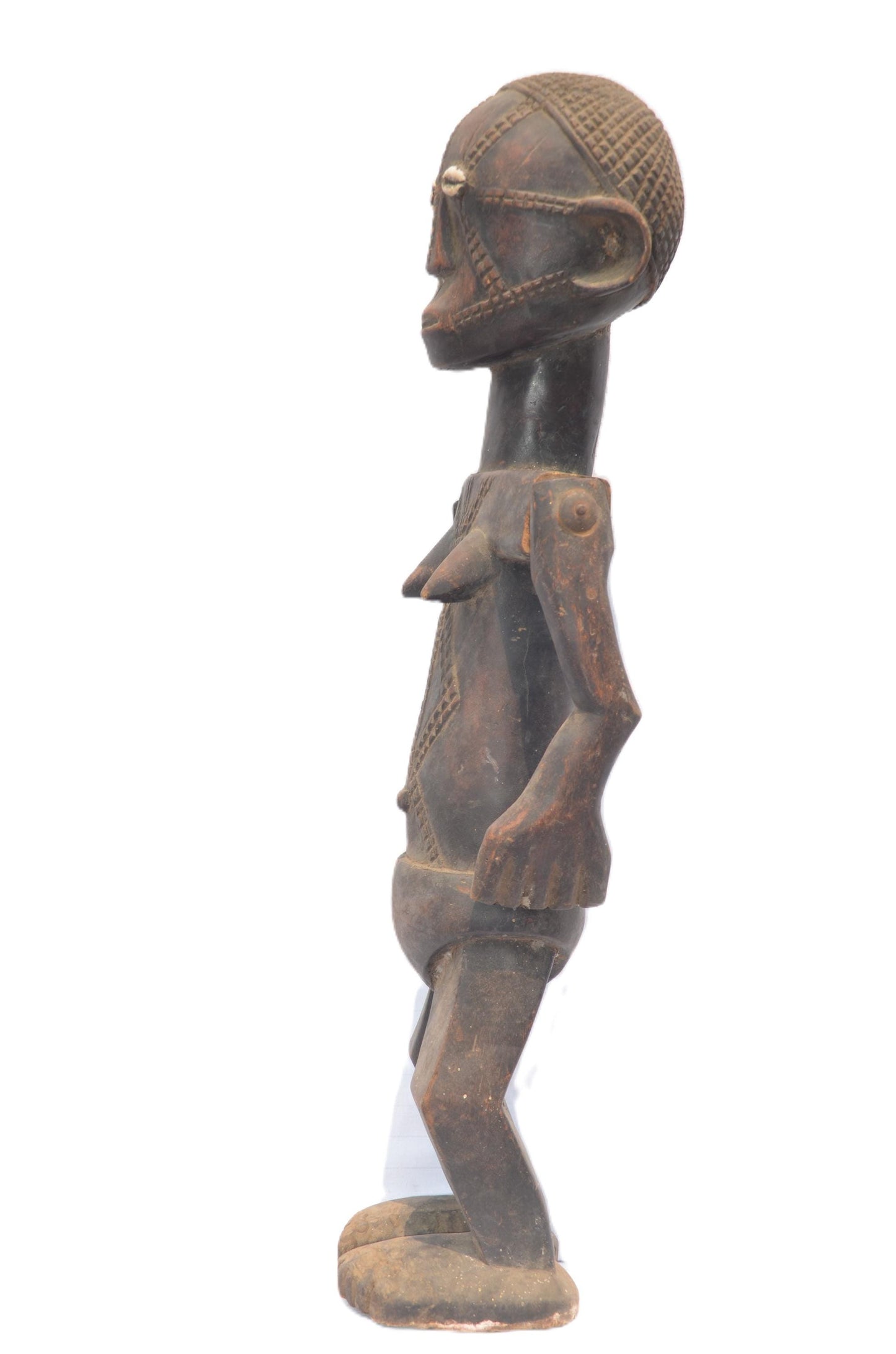 Authentic Tabwa Female Statue – African Tribal Art – Hand-Carved Congo Figurine