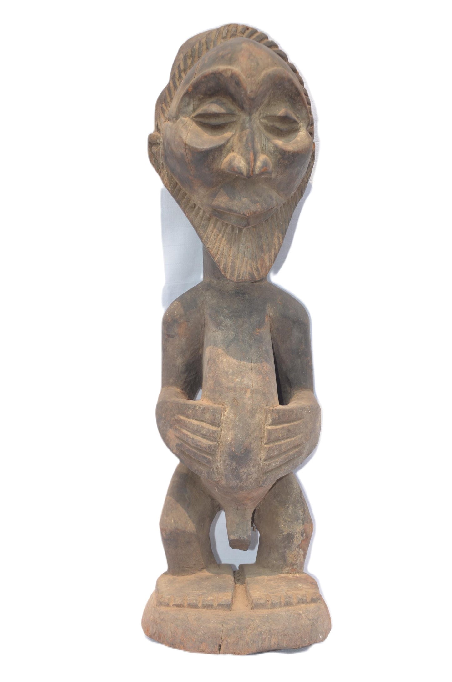 Authentic Hemba Male Statue | African Tribal Art | Hand-Carved Congo Figurine