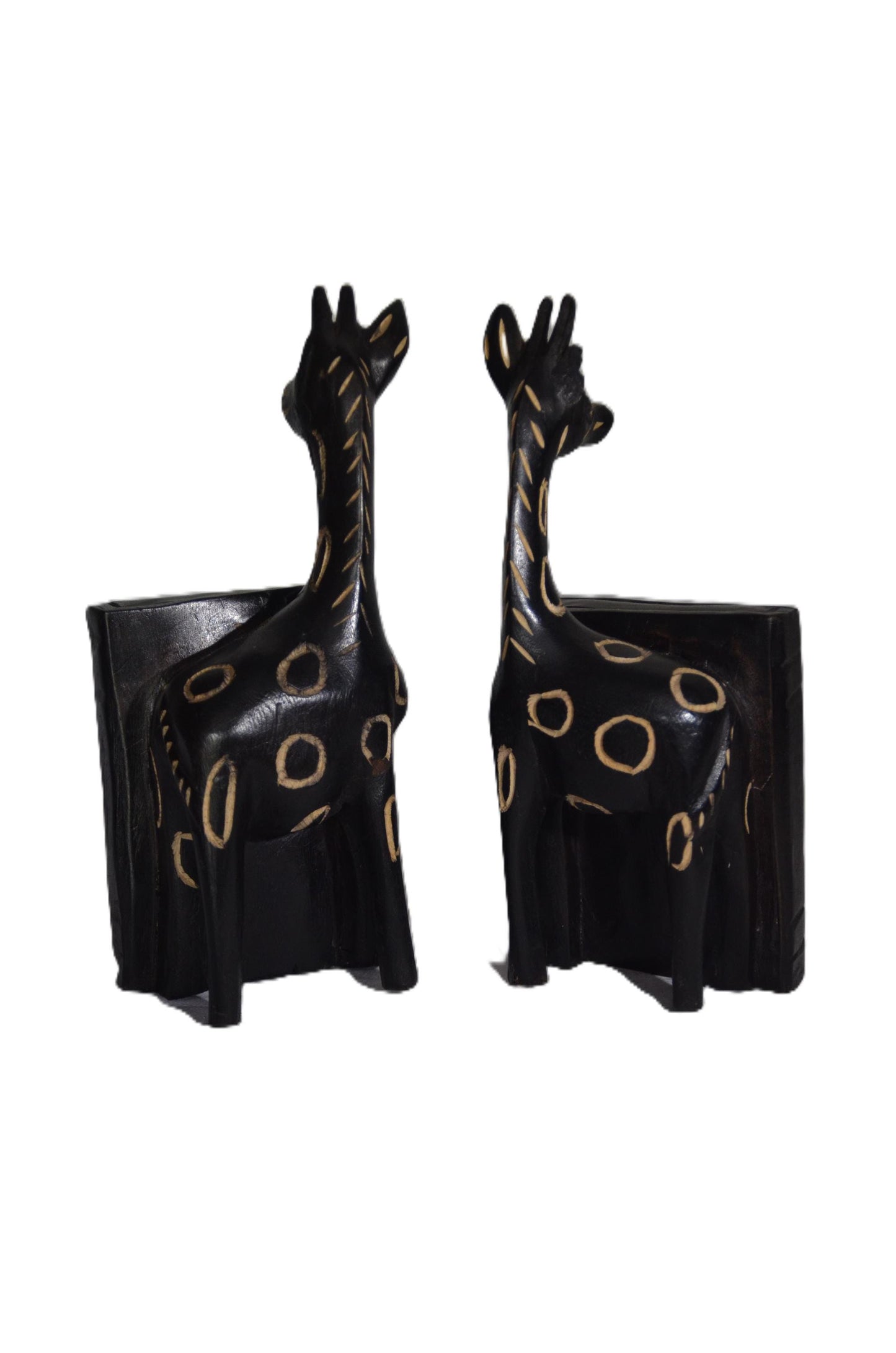 Handcrafted Zebra Bookends – Pair of Wooden Safari Book Holders – Africa Art