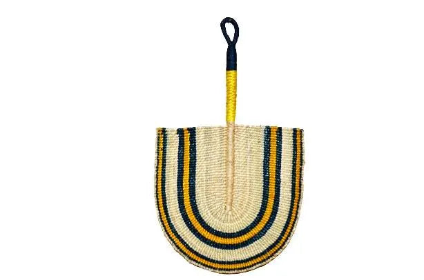 Woven Sisal Hand Fan Wall Hanging – African Decorative Fan (Set of 3)