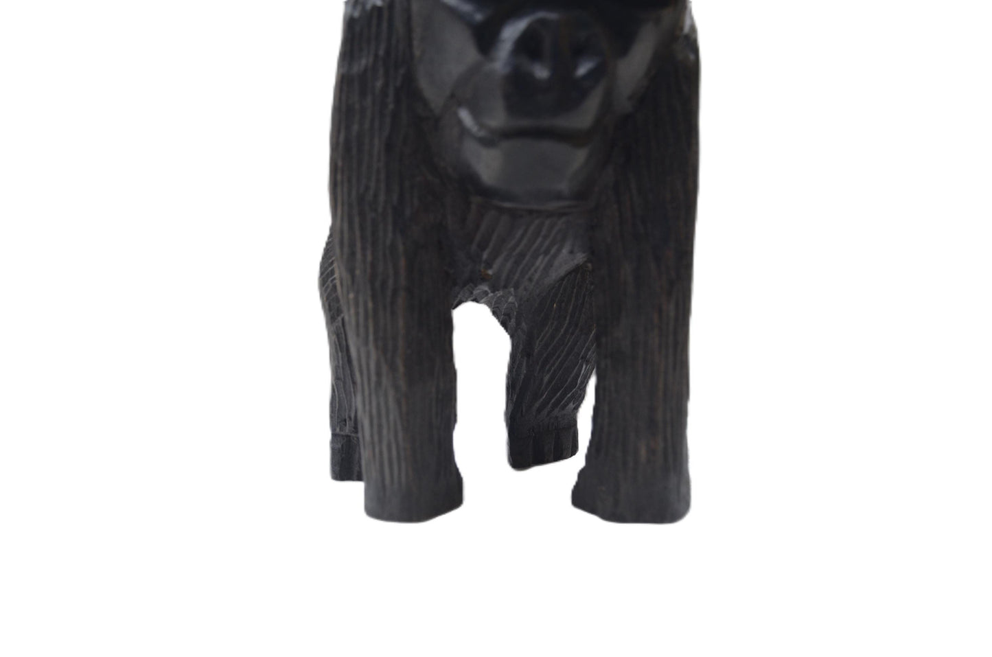 Hand Carved Wood Gorilla Carrying Baby, Mother and Infant Back Ride Statue