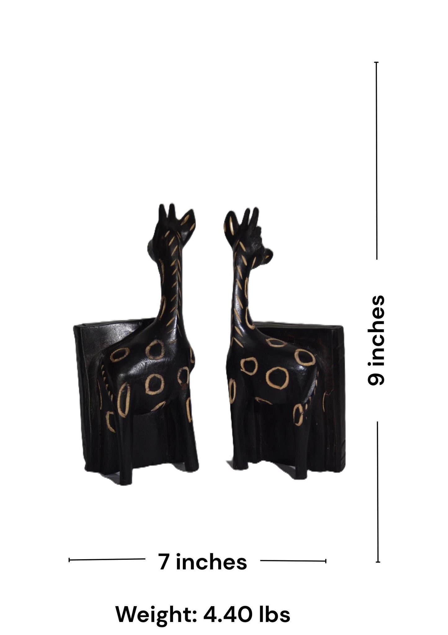 Handcrafted Zebra Bookends – Pair of Wooden Safari Book Holders – Africa Art