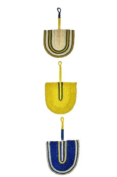 Woven Sisal Hand Fan Wall Hanging – African Decorative Fan (Set of 3)