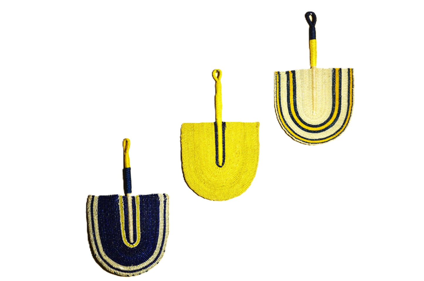 Woven Sisal Hand Fan Wall Hanging – African Decorative Fan (Set of 3)