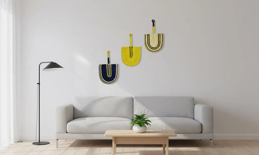 Woven Sisal Hand Fan Wall Hanging – African Decorative Fan (Set of 3)