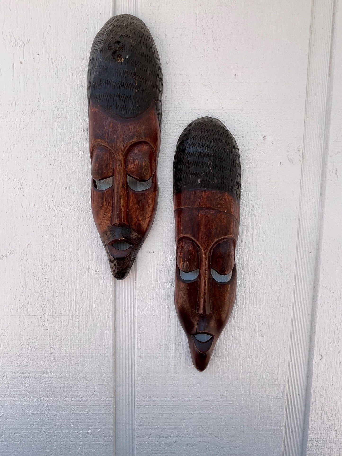 Basinga King Queen Masks, African Tribal Wall Decor, Congo Art Set