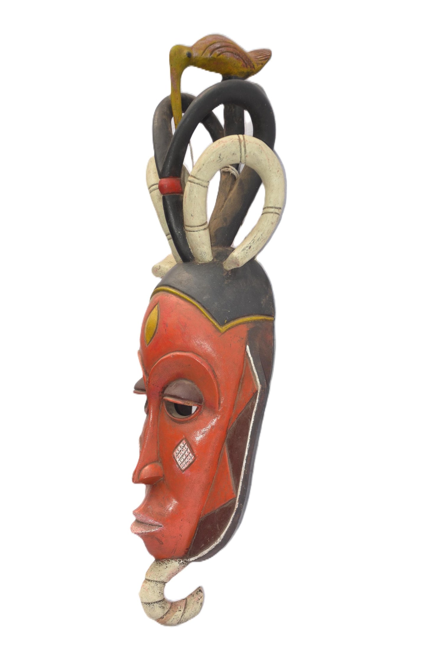Luba Mask, African Tribal Wall Decor, Handmade Congo Art Sculpture