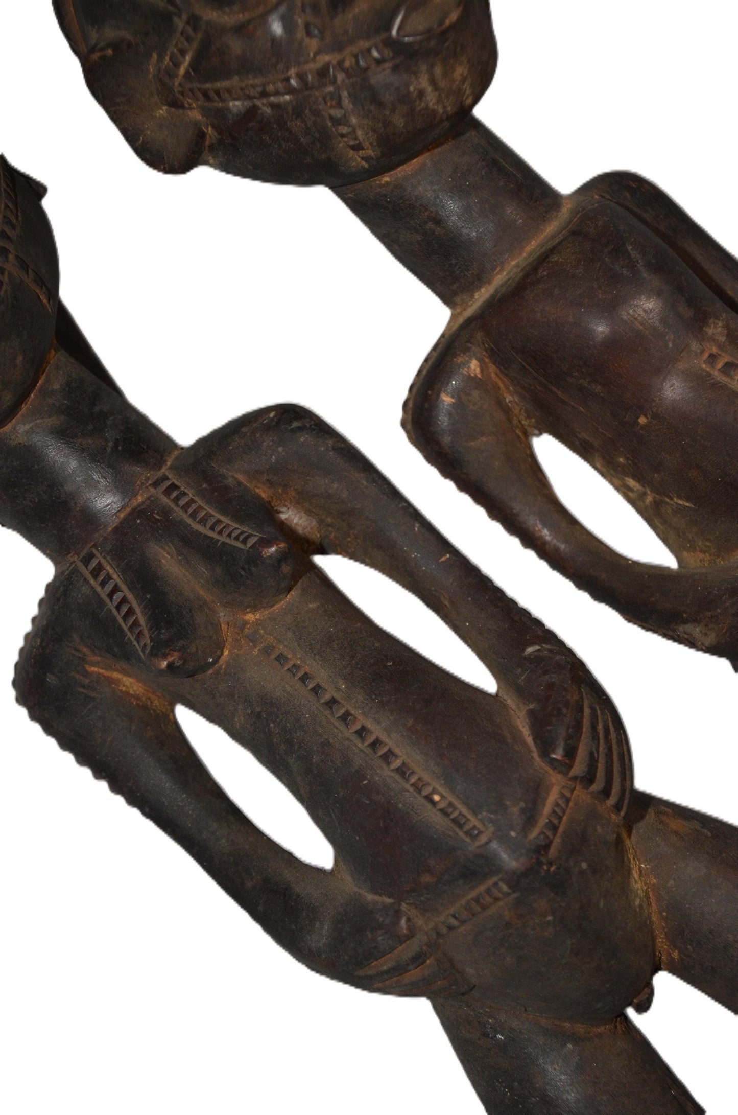 Authentic Buyu Couple Statue – African Ancestor Art – Hand-Carved Congo Wood