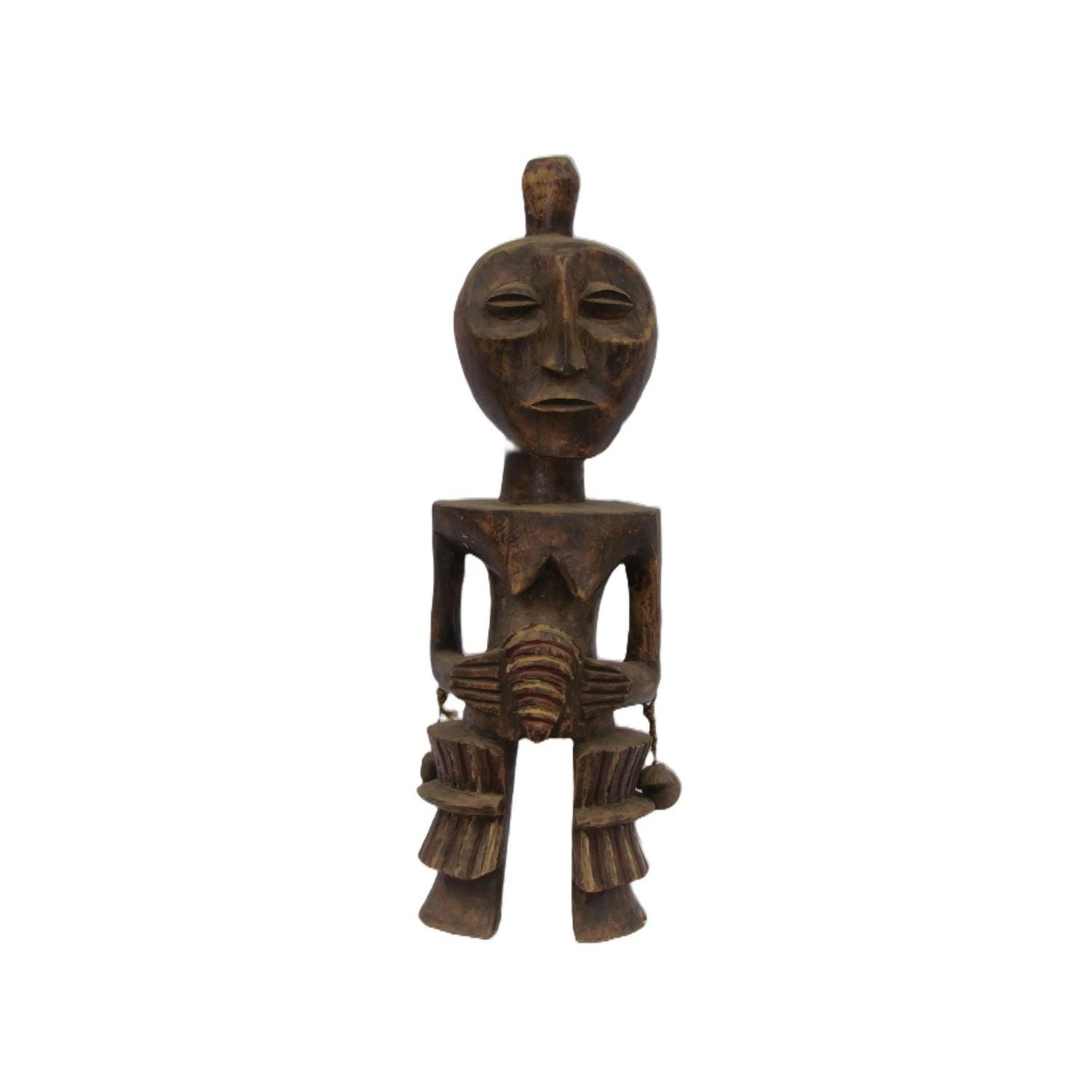 Lega Janus Statue – Two-Faced African Wood Sculpture – Congo Bwami Society Art