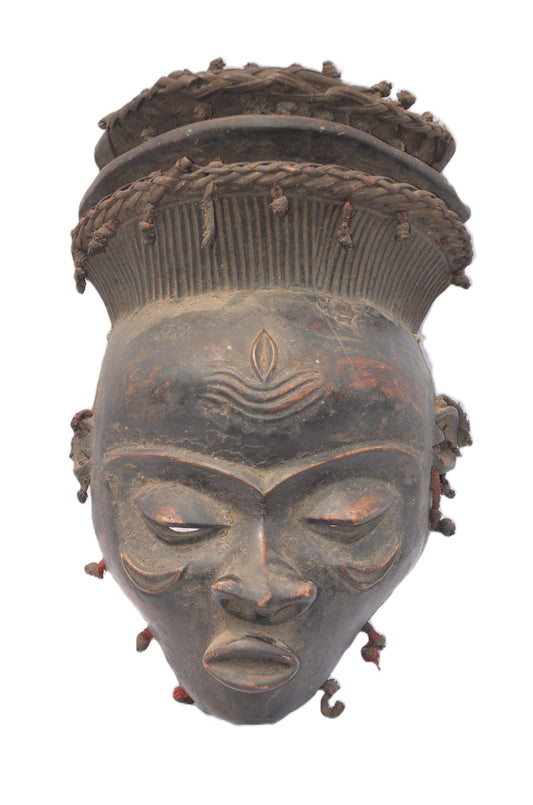 Pende Mbangu Mask – Hand-Carved Wood Tribal Wall Decor – Congo African Ritual Art