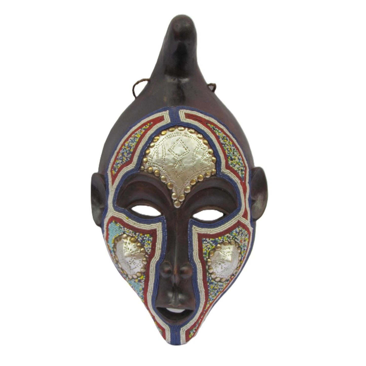 Kumu Mask – Geometrically Abstract Wood Wall Art – Kisangani Congo Tribal Art