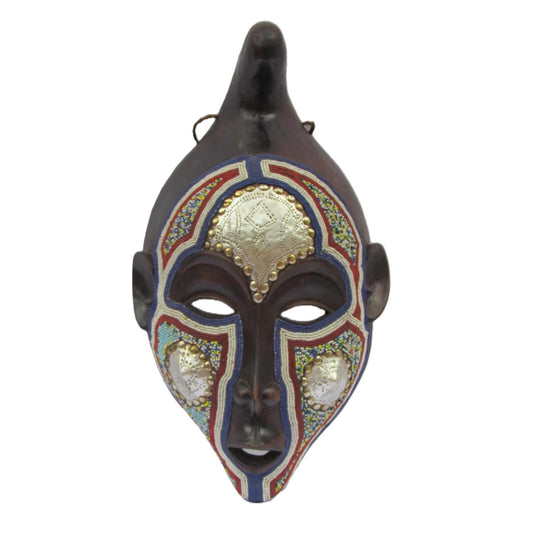 Kumu Mask – Geometrically Abstract Wood Wall Art – Kisangani Congo Tribal Art