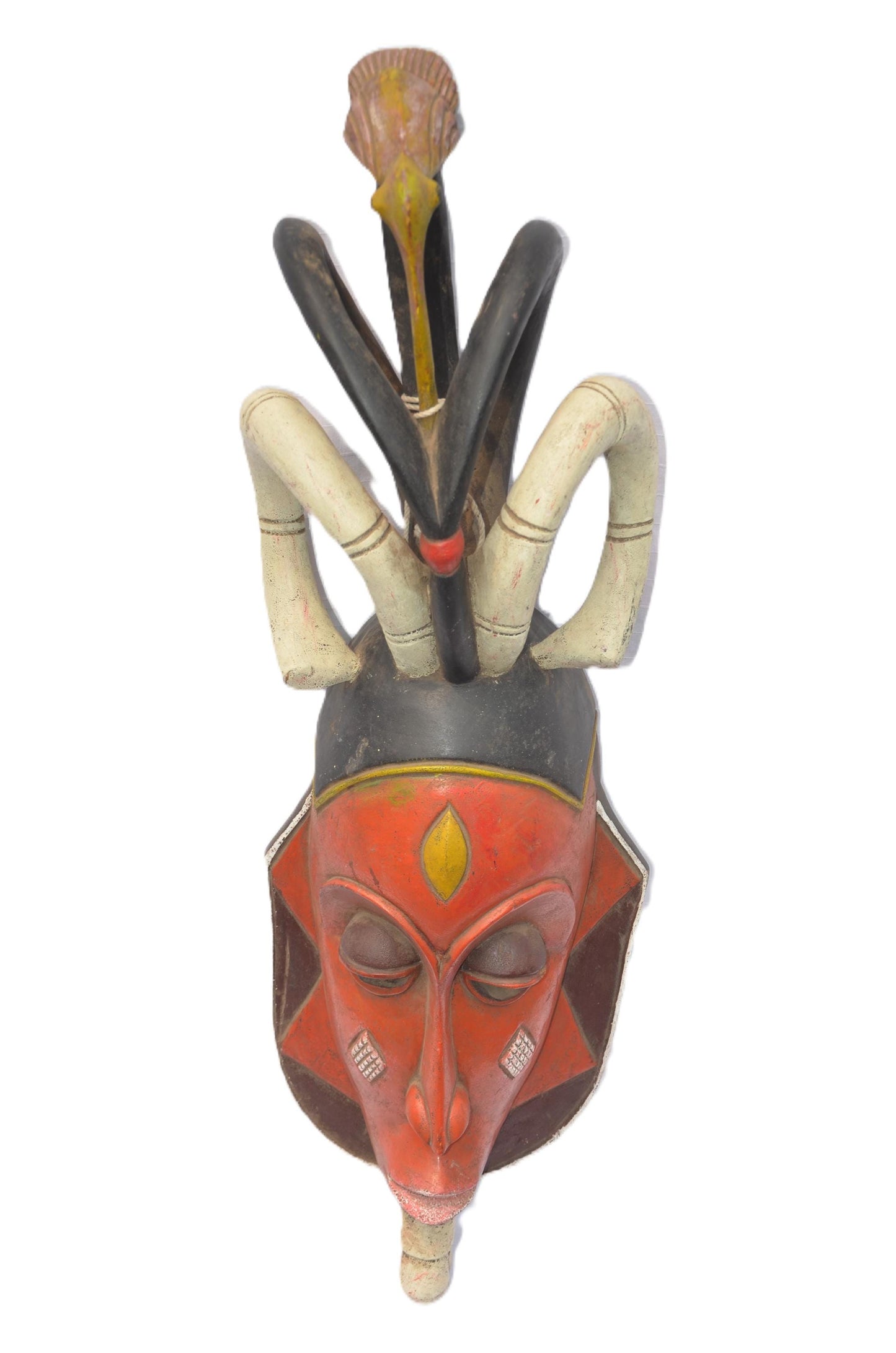 Luba Mask, African Tribal Wall Decor, Handmade Congo Art Sculpture