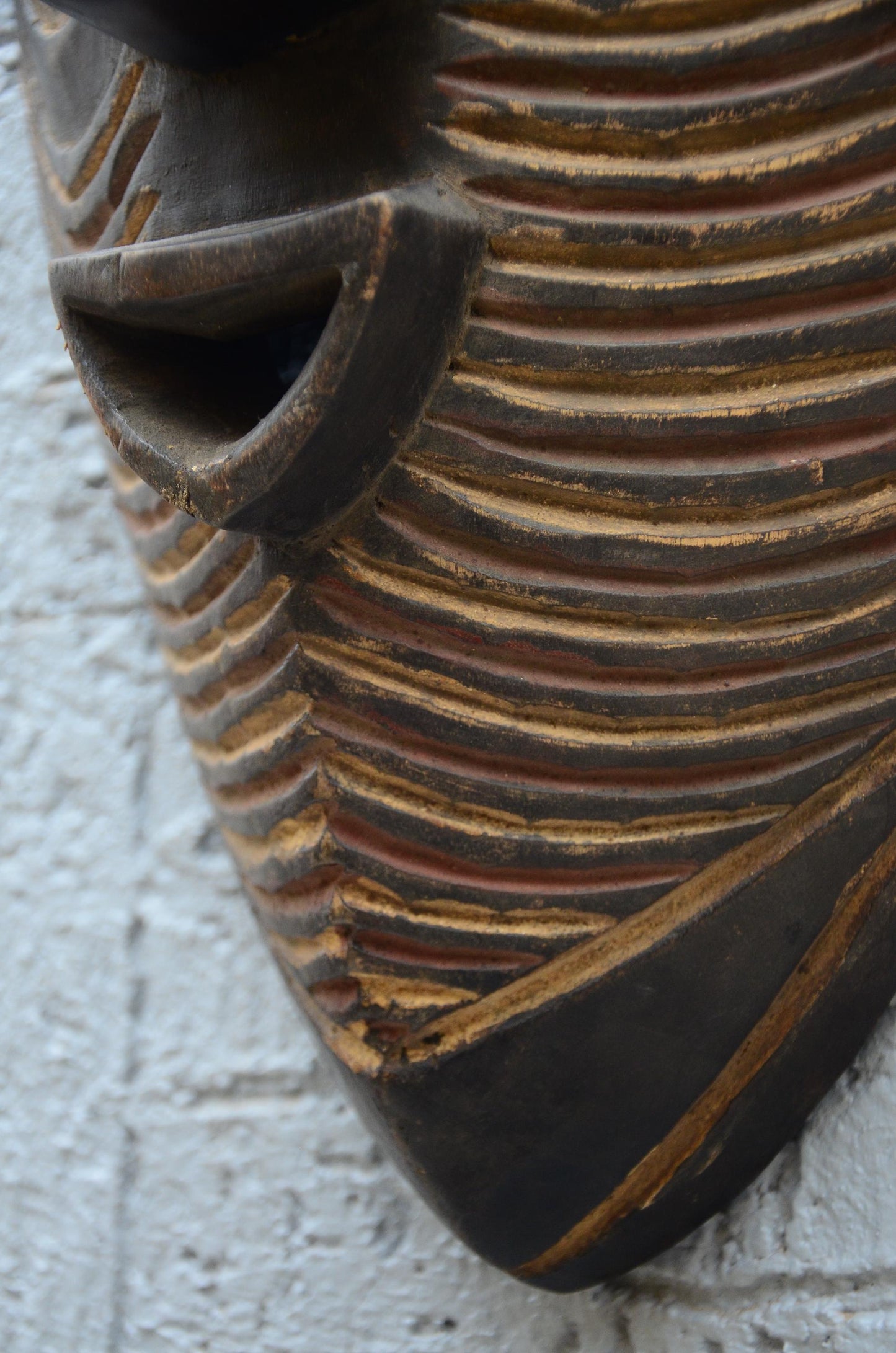 Hand Carved Kifwebe Mask – Songye Luba Wood Tribal Wall Art, Congo Decor