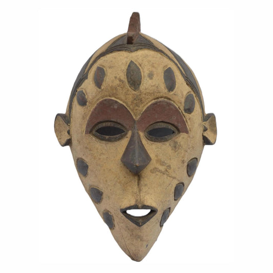 Bakuba Mask – 20" Hand-Carved Wood Wall Art – Congo Kuba Kingdom Tribal Decor