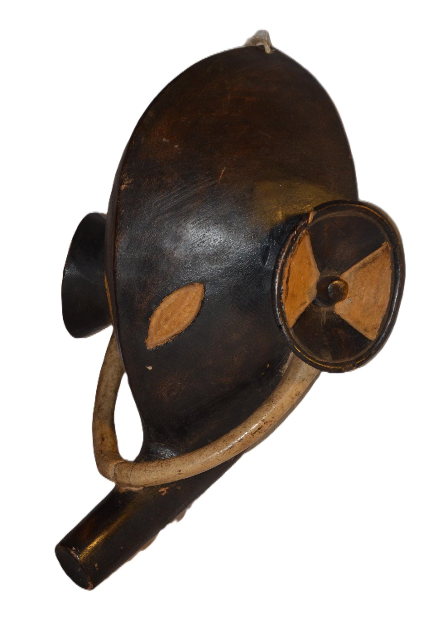 Afo Elephant Mask – 17" Hand-Carved Wood Wall Art – Nigeria Tribal Decor