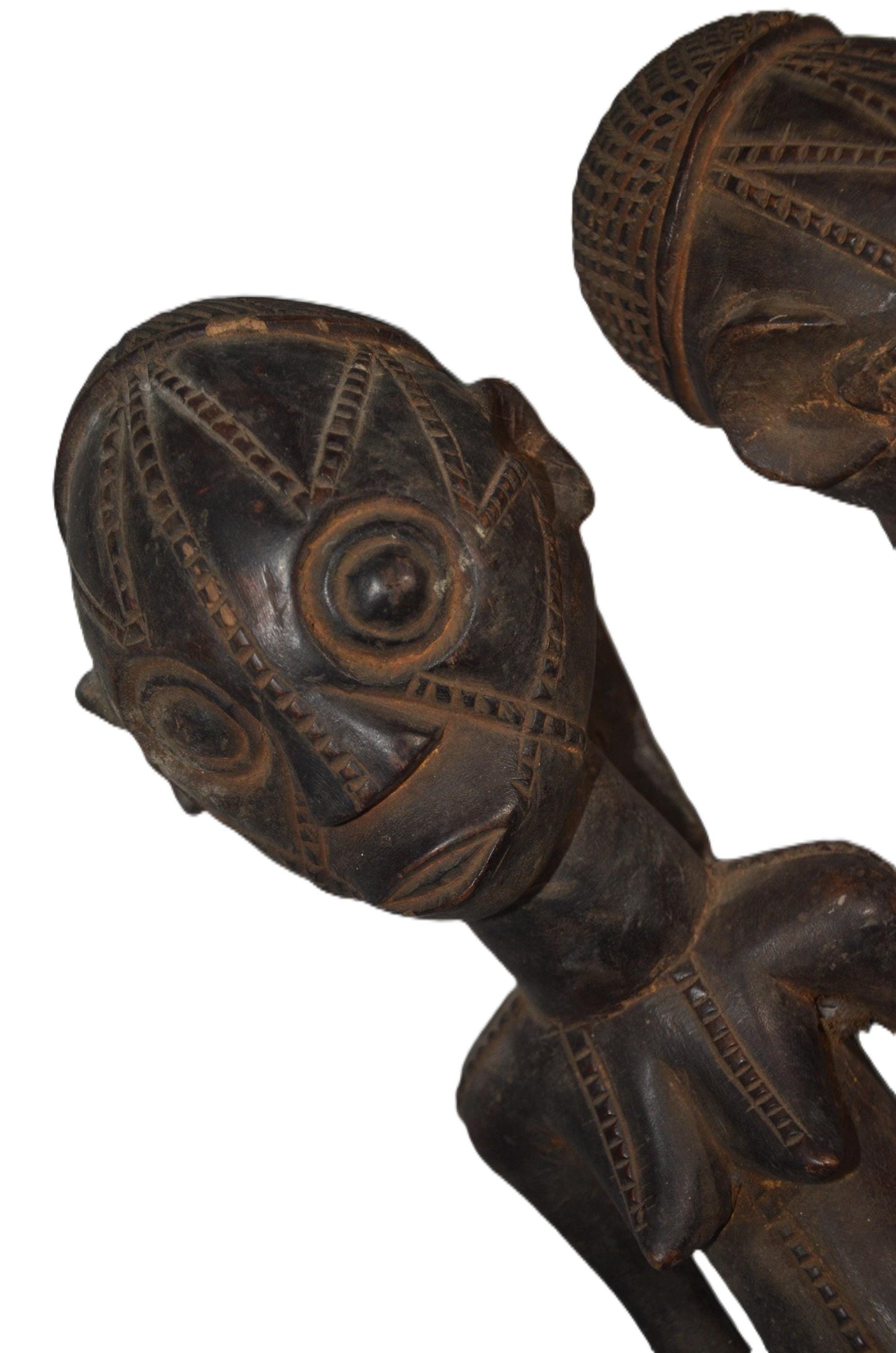 Authentic Buyu Couple Statue – African Ancestor Art – Hand-Carved Congo Wood