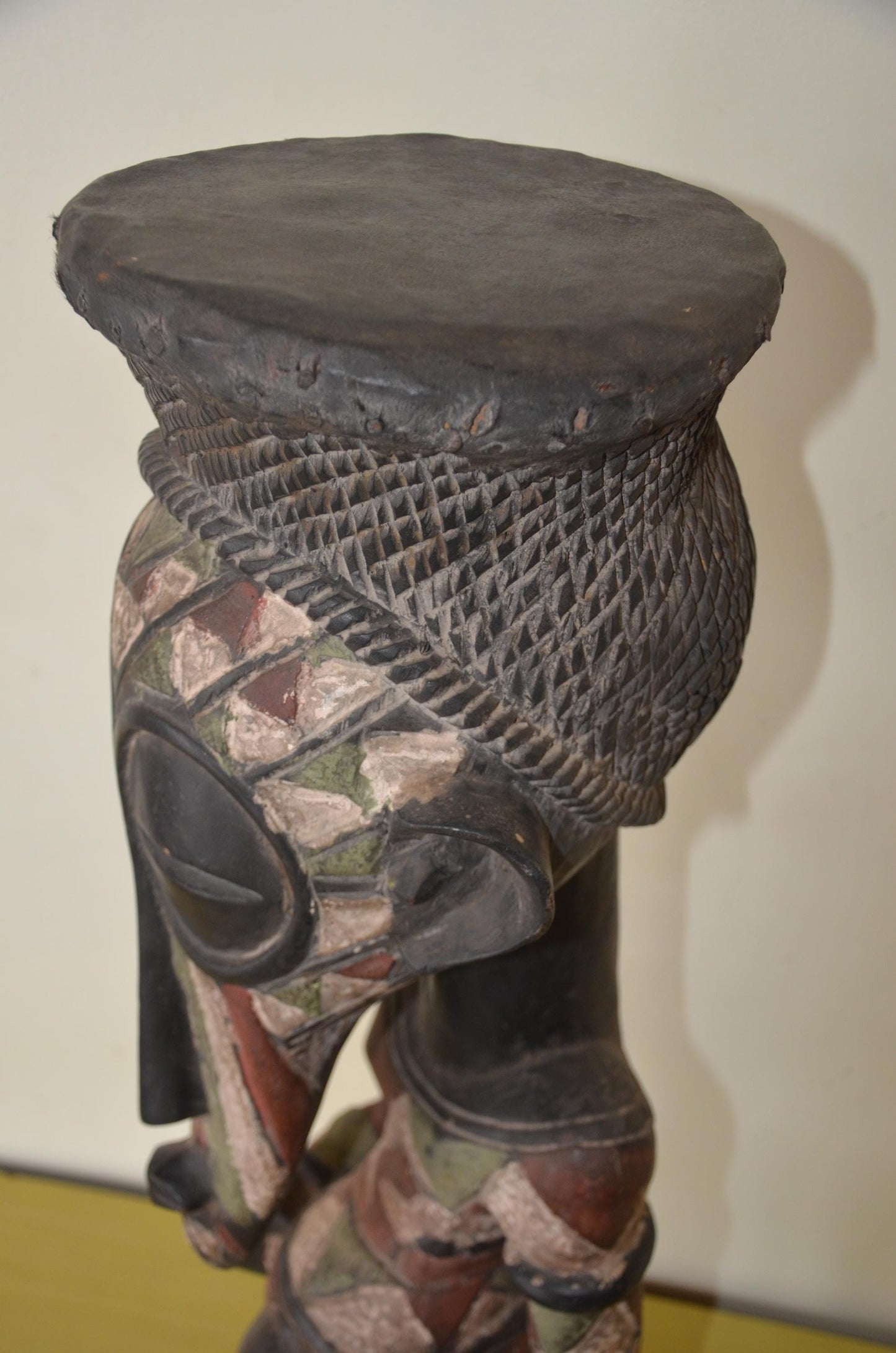 Large Songye Power Figure – 34" Polychrome Nkisi Statue – Congo Ancestor Art