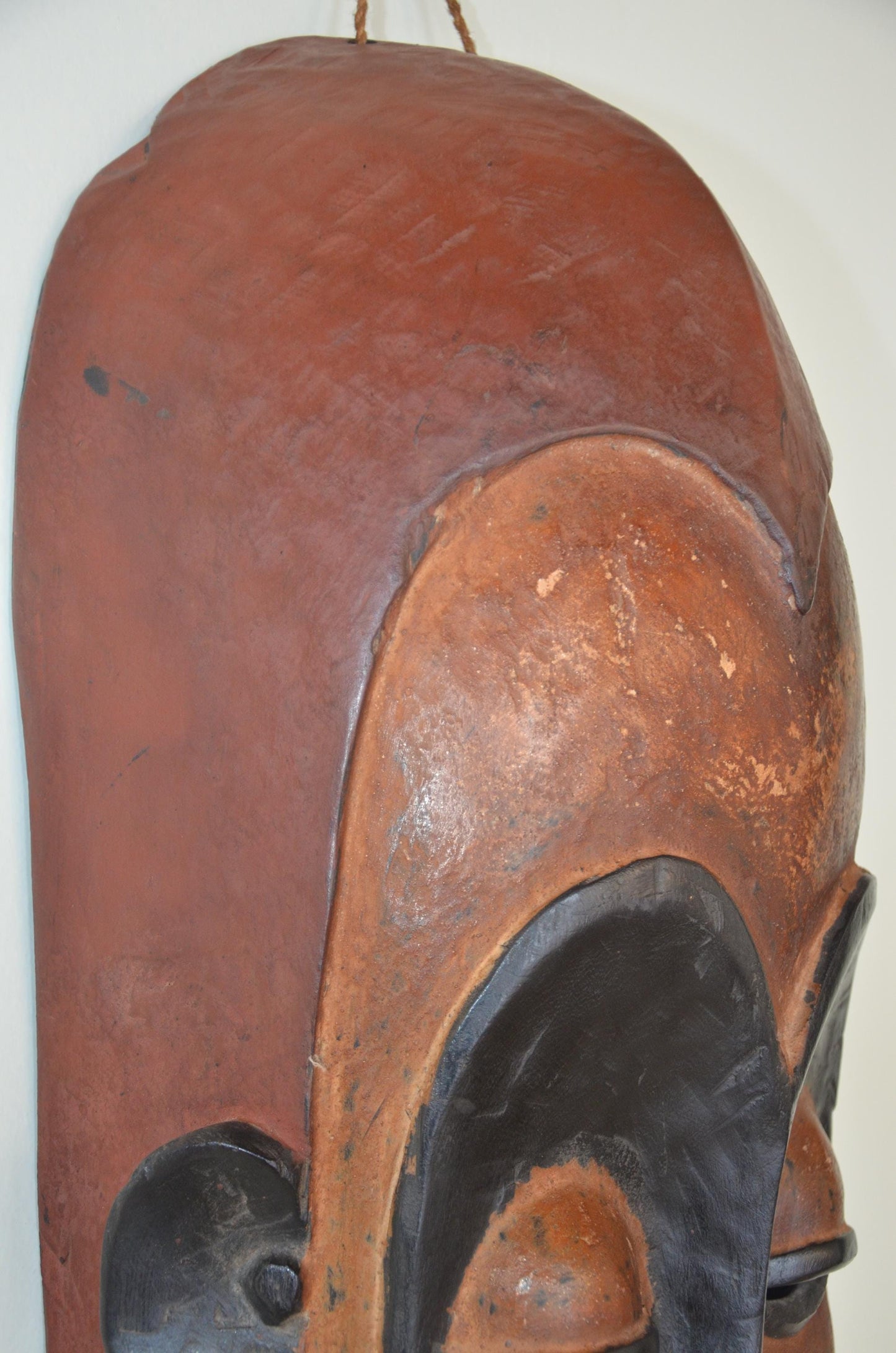 Handmade African Fang Mask – 24" Gabon Tribal Wall Art – Large Wood Ngil Mask