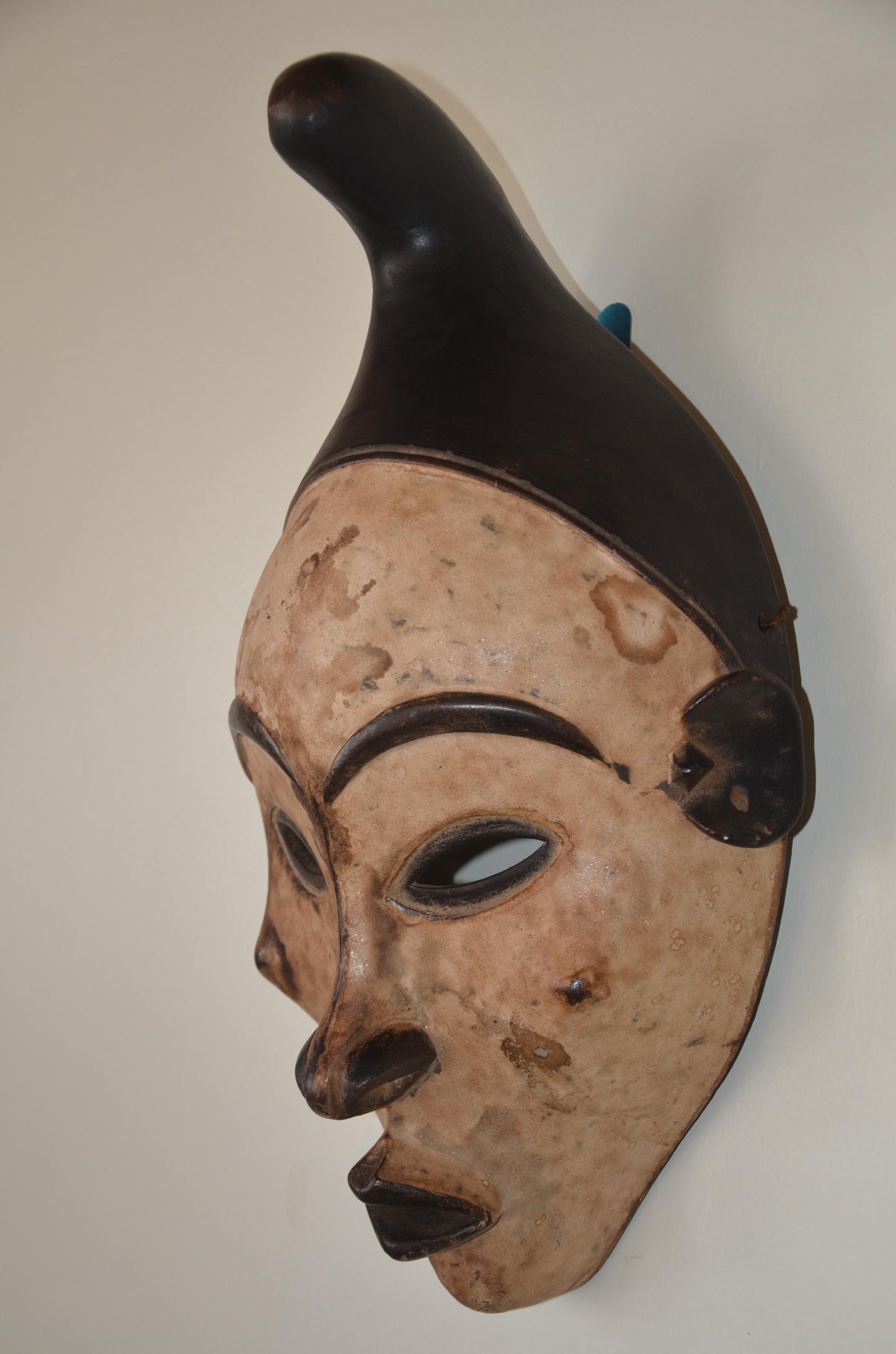 Kongo Phemba Mask – 23" Maternity Spirit Wall Decor – Congo Tribal Wood Mask