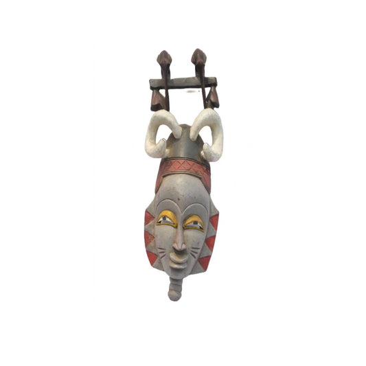 Authentic Luba Mask – Rare 33" Hand-Carved Wood Wall Decor – Congo Tribal Art