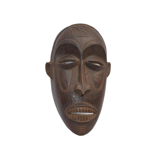 Chokwe Mask – Hand-Carved African Wood Tribal Mask – Congo Ethnic Wall Art