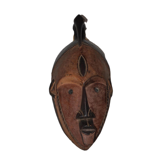 Vintage 1980s Luba Tribal Mask – Congo Ritual Art – Hand-Carved Wood Wall Decor