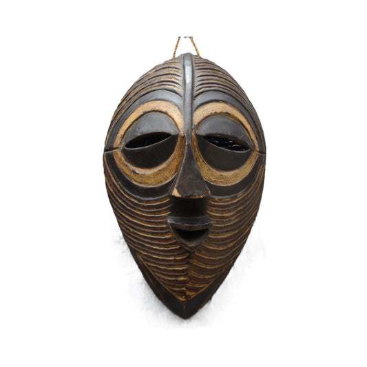 Hand Carved Kifwebe Mask – Songye Luba Wood Tribal Wall Art, Congo Decor