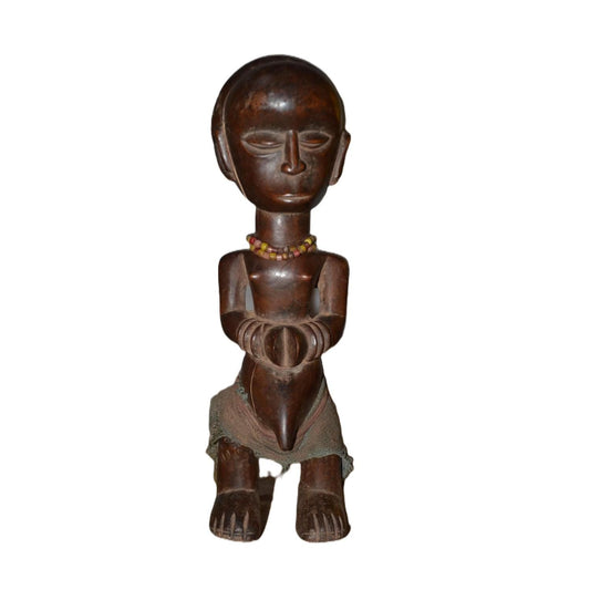 Authentic Yoruba Maternal Figure – African Fertility Statue – Nigerian Wood Art